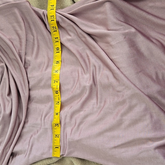 Zara Mauve Pink Slinky Ruched Bodycon Dress Mini with Dolman Sleeves Size S - Picture 12 of 13